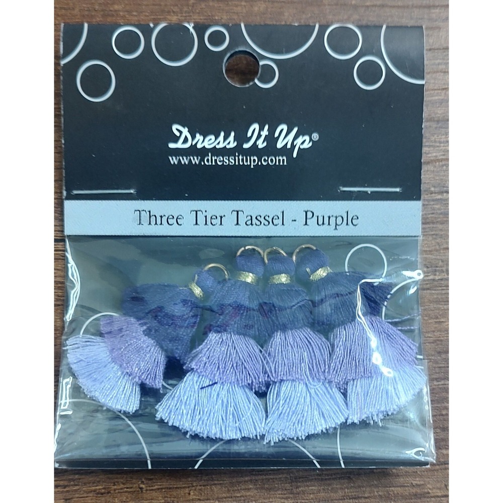 Dress It Up Jesse James Shag Purple Violet Lavender Three Tier Tassel  B16